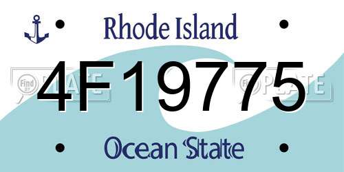 4F19775 Rhode Island License Plate