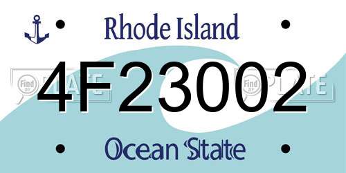 4F23002 Rhode Island License Plate
