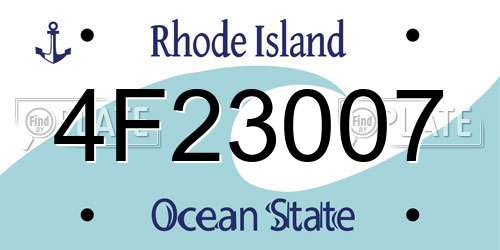 4F23007 Rhode Island License Plate