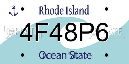 4F48P6 Rhode Island License Plate