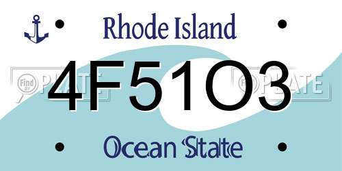 4F51O3 Rhode Island License Plate