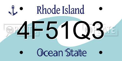 4F51Q3 Rhode Island License Plate
