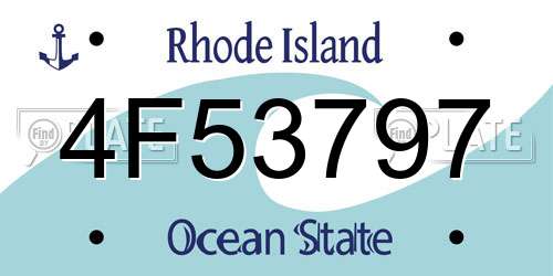 4F53797 Rhode Island License Plate