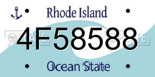 4F58588 Rhode Island License Plate
