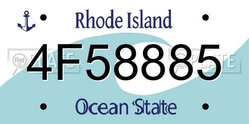 4F58885 Rhode Island License Plate