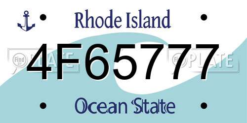 4F65777 Rhode Island License Plate