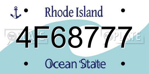 4F68777 Rhode Island License Plate