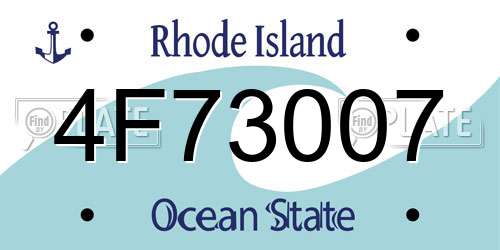4F73007 Rhode Island License Plate