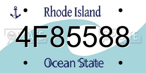 4F85588 Rhode Island License Plate