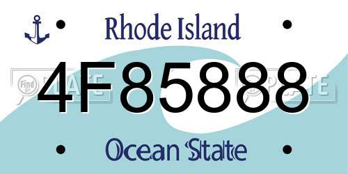 4F85888 Rhode Island License Plate