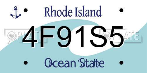 4F91S5 Rhode Island License Plate