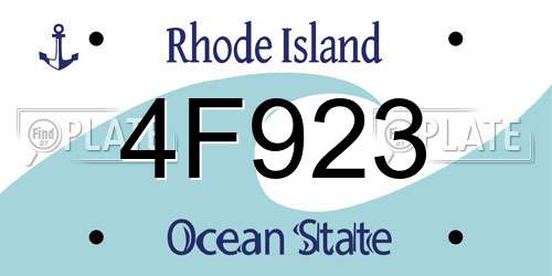 4F923 Rhode Island License Plate