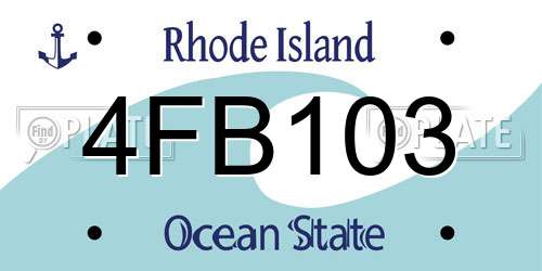 4FB103 Rhode Island License Plate