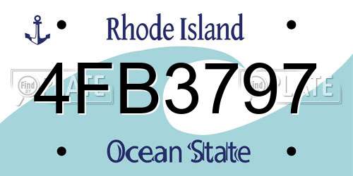 4FB3797 Rhode Island License Plate