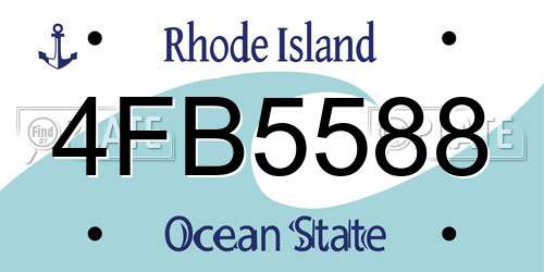 4FB5588 Rhode Island License Plate