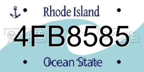 4FB8585 Rhode Island License Plate