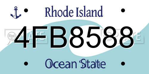 4FB8588 Rhode Island License Plate