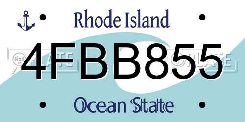 4FBB855 Rhode Island License Plate