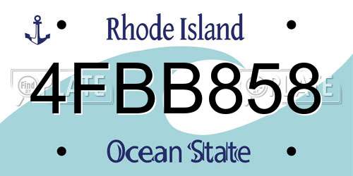 4FBB858 Rhode Island License Plate