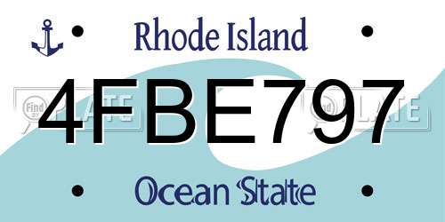 4FBE797 Rhode Island License Plate
