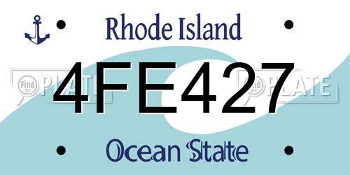 4FE427 Rhode Island License Plate