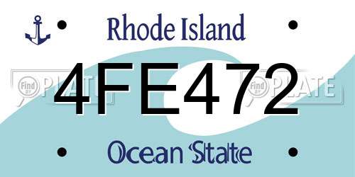 4FE472 Rhode Island License Plate