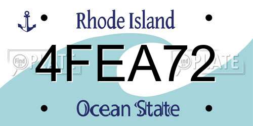 4FEA72 Rhode Island License Plate