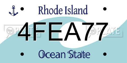 4FEA77 Rhode Island License Plate