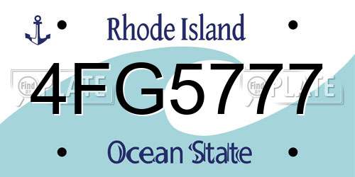 4FG5777 Rhode Island License Plate