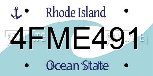 4FME491 Rhode Island License Plate