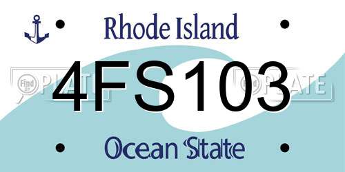 4FS103 Rhode Island License Plate