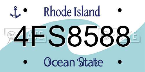 4FS8588 Rhode Island License Plate