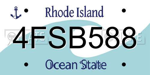 4FSB588 Rhode Island License Plate