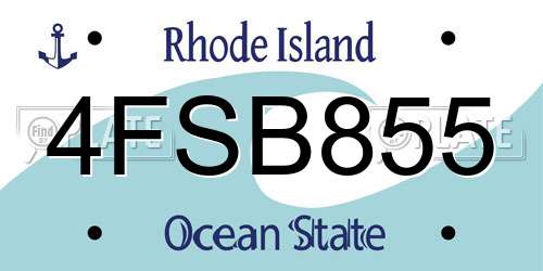 4FSB855 Rhode Island License Plate
