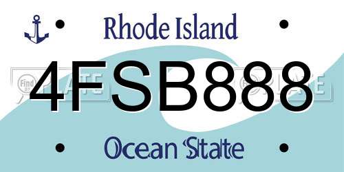 4FSB888 Rhode Island License Plate