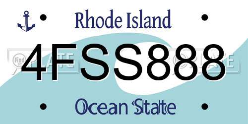 4FSS888 Rhode Island License Plate