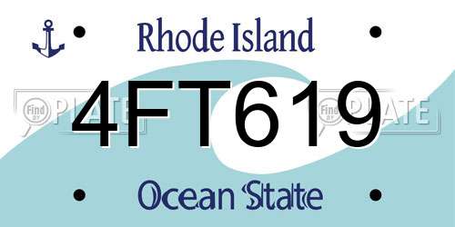 4FT619 Rhode Island License Plate