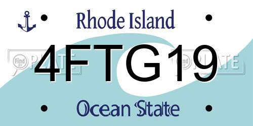 4FTG19 Rhode Island License Plate