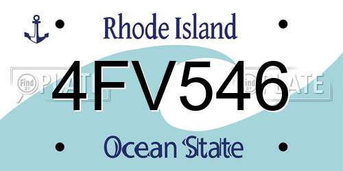 4FV546 Rhode Island License Plate