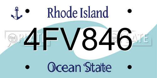 4FV846 Rhode Island License Plate