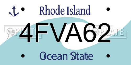 4FVA62 Rhode Island License Plate