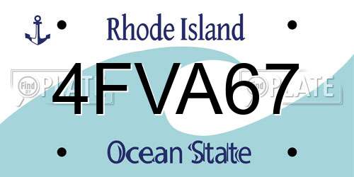 4FVA67 Rhode Island License Plate