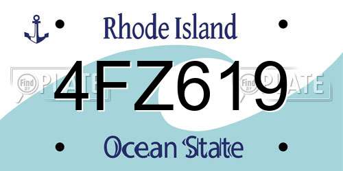 4FZ619 Rhode Island License Plate