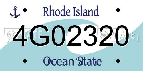 4G02320 Rhode Island License Plate