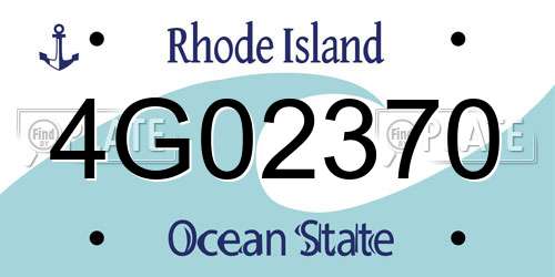 4G02370 Rhode Island License Plate