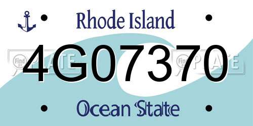 4G07370 Rhode Island License Plate
