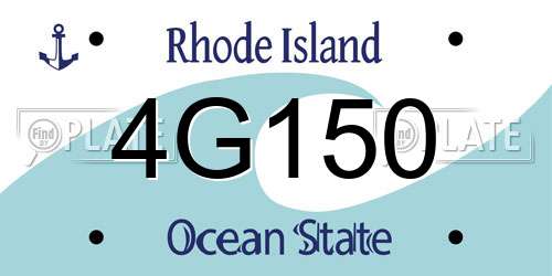 4G150 Rhode Island License Plate