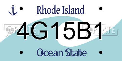 4G15B1 Rhode Island License Plate