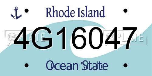 4G16047 Rhode Island License Plate