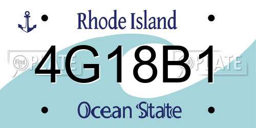 4G18B1 Rhode Island License Plate